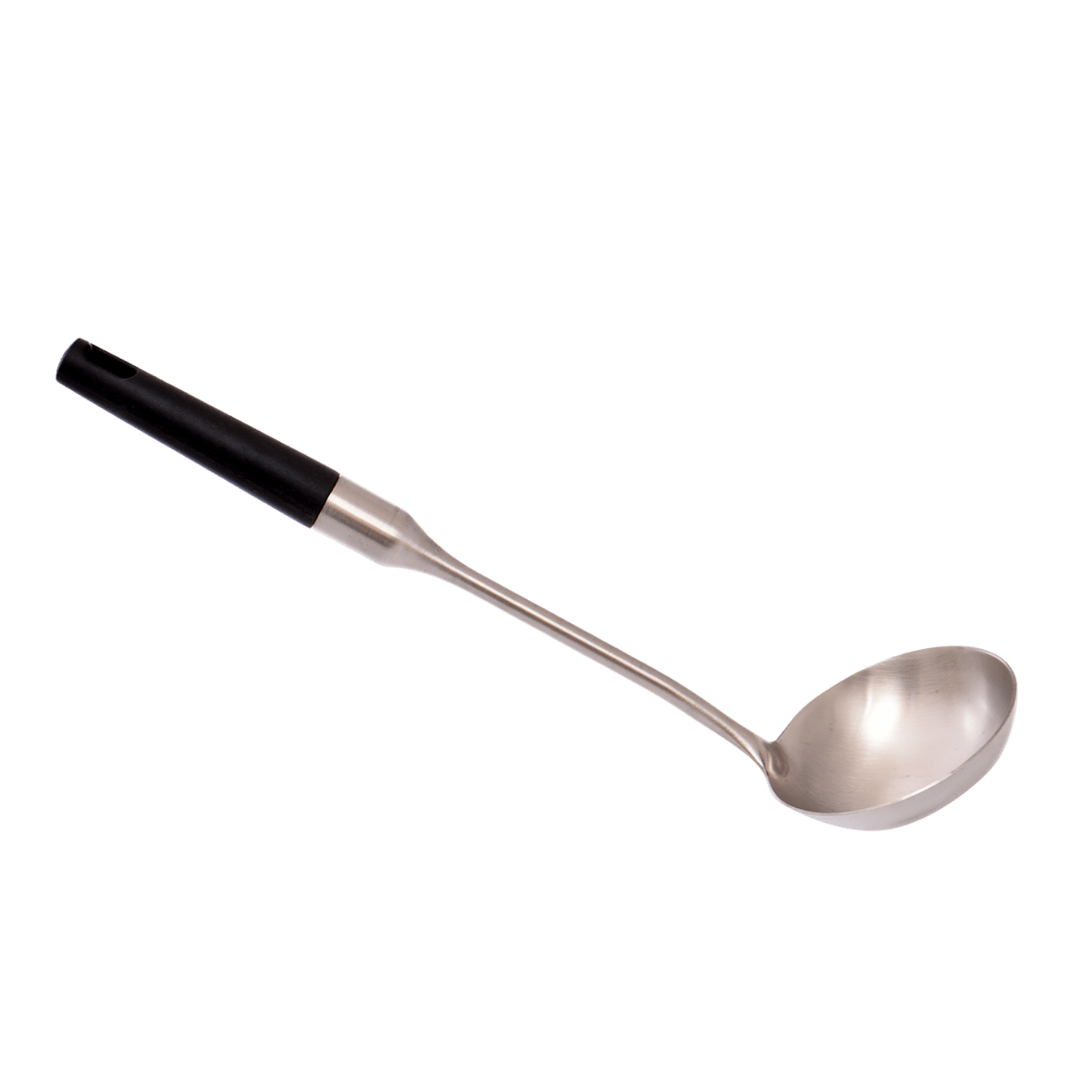 Stainless ladle with black bakelite handle
