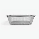 Rectangular silver Stainless steel strainer with handles