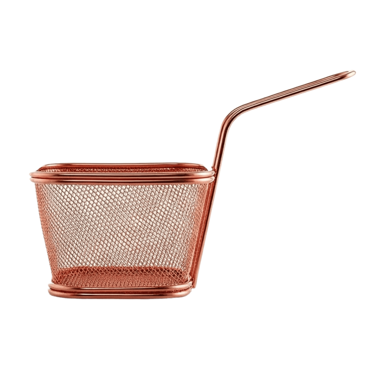 Rose Gold Metallic mesh fryer basket with handle 