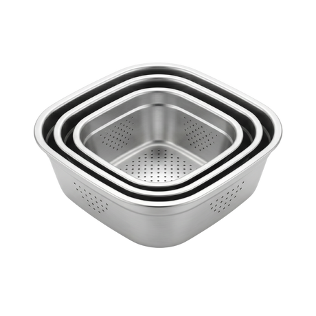 Stainless Steel silver square strainer 