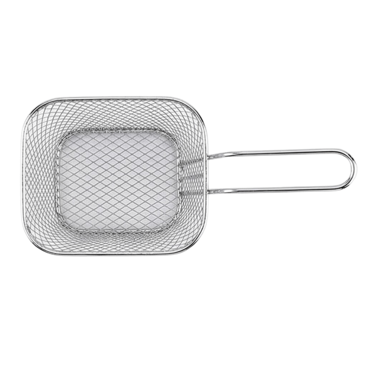 Silver Metallic mesh fryer basket with handle 