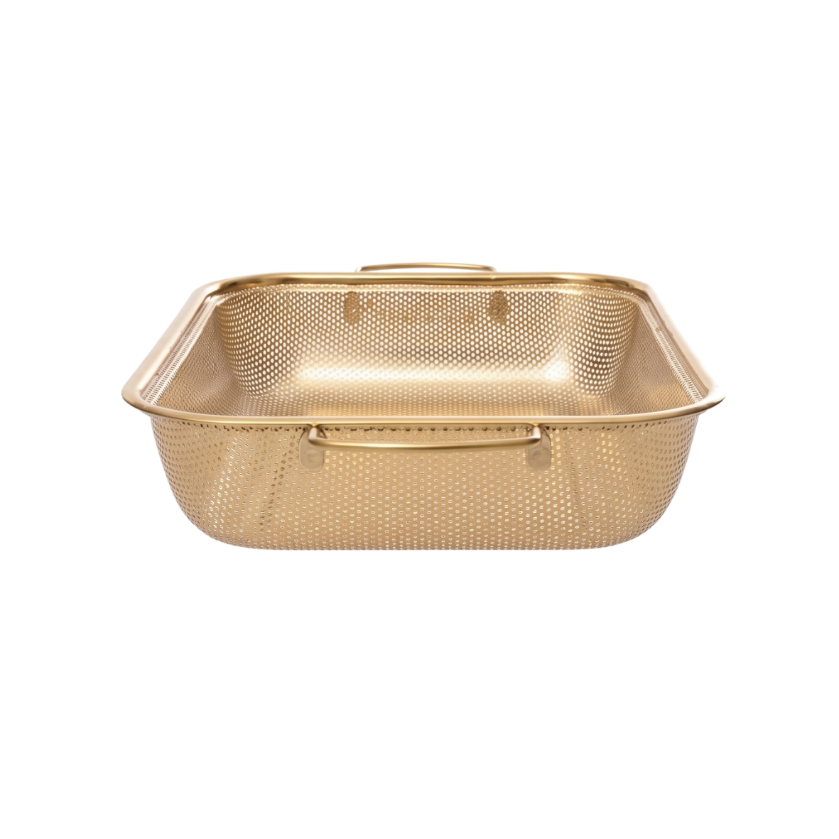 Golden Stainless Steel Rectangular strainer with golden stainless handles
