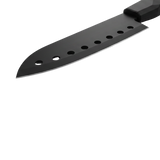 Black stainless steel chef knife with black bakelite handle