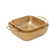Golden square  Stainless Steel Strainer with golden stainless ahndles