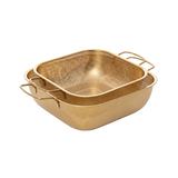 Golden square  Stainless Steel Strainer with golden stainless ahndles