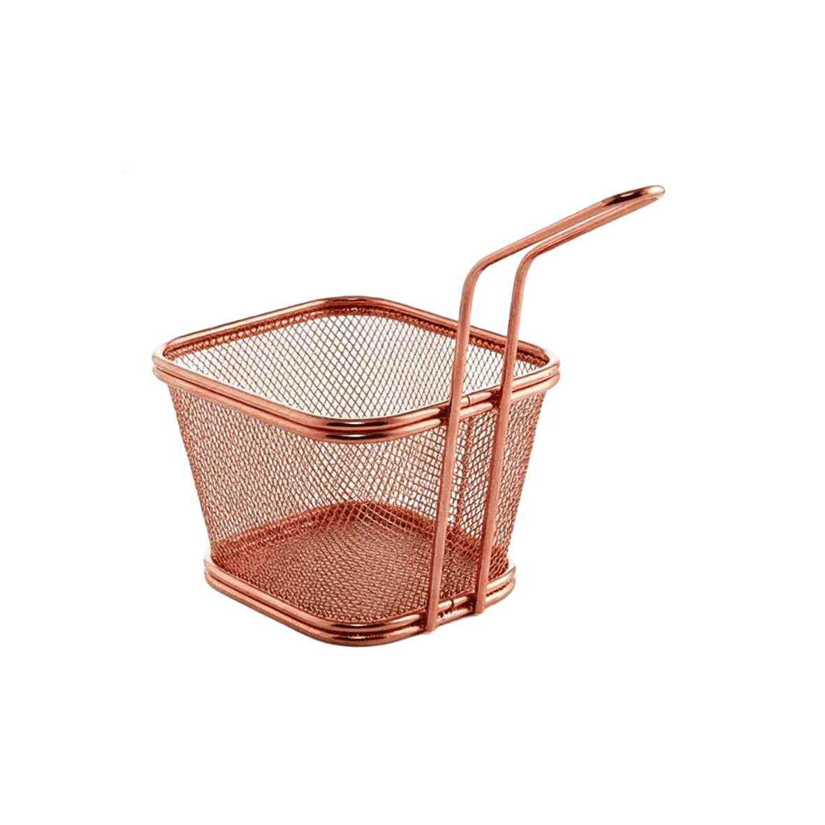 Rose Gold Metallic mesh fryer basket with handle 