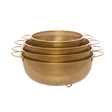 Golden Round stainless steel strainer with golden handles