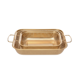 Golden Stainless Steel Rectangular strainer with golden stainless handles