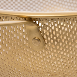 Golden Round stainless steel strainer with golden handles