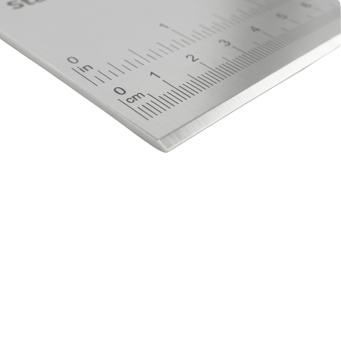 Stainless steel bench scraper with ruler and rolled handle