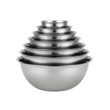 Silver Stainless Bowl with 7 different sizes stacked above each other