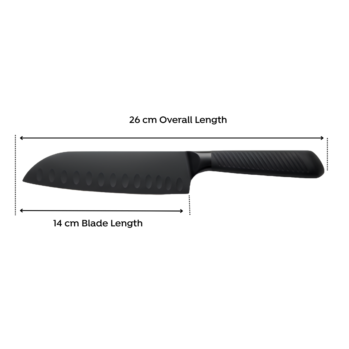 Black Santoku Wide-Blade Knife
