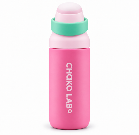 Pink and mint CHAKO LAB 750 ml bottle | زجاجة شكولاب ٧٥٠ مل وردي ونعناعي
